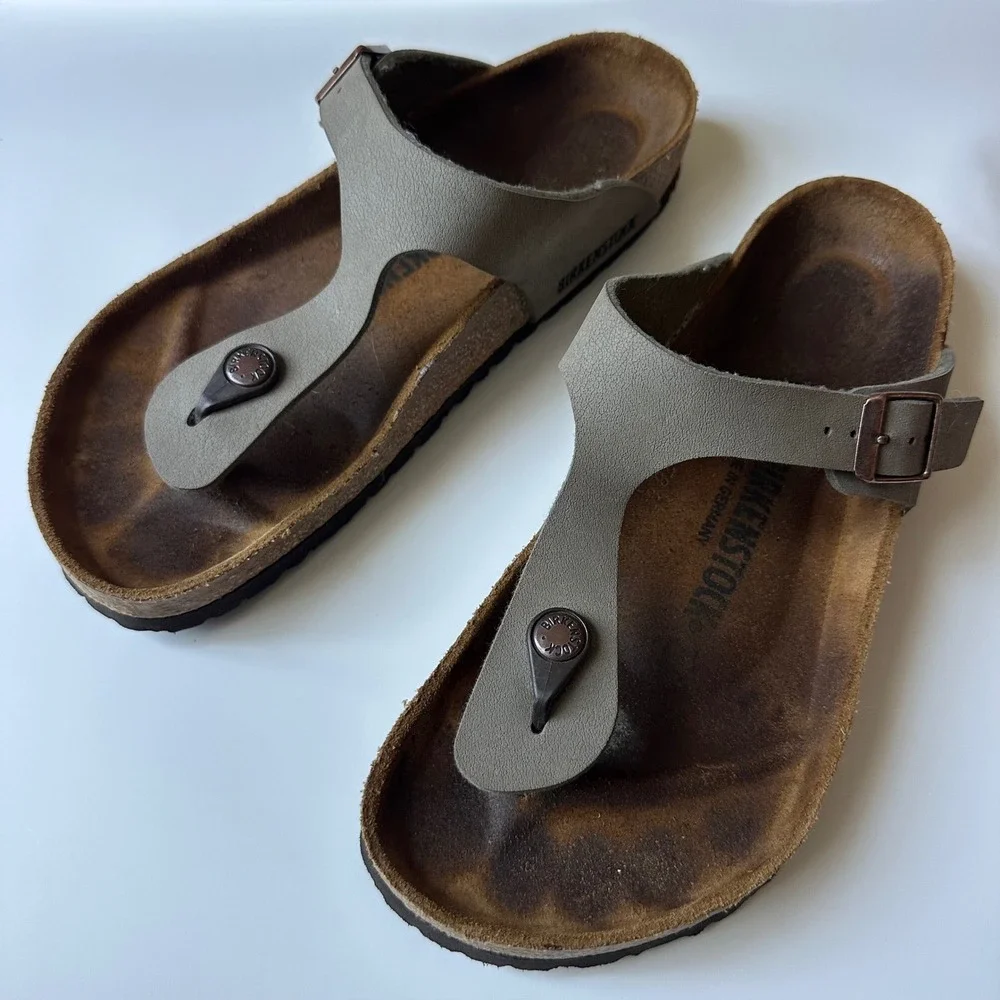 Birkenstock Sandals Gizeh Thong Stone Birko-Flor size 39